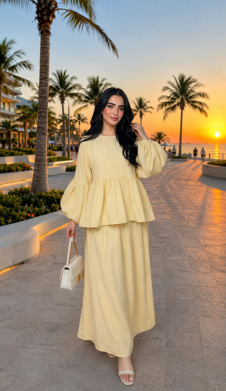 MH Viscose Balloon Sleeves shirt with Skirt, One Size UK 8-18, Shirt length 26 inches, chest size 26 inches, skirt length 41 inches, waist 23 inches,
