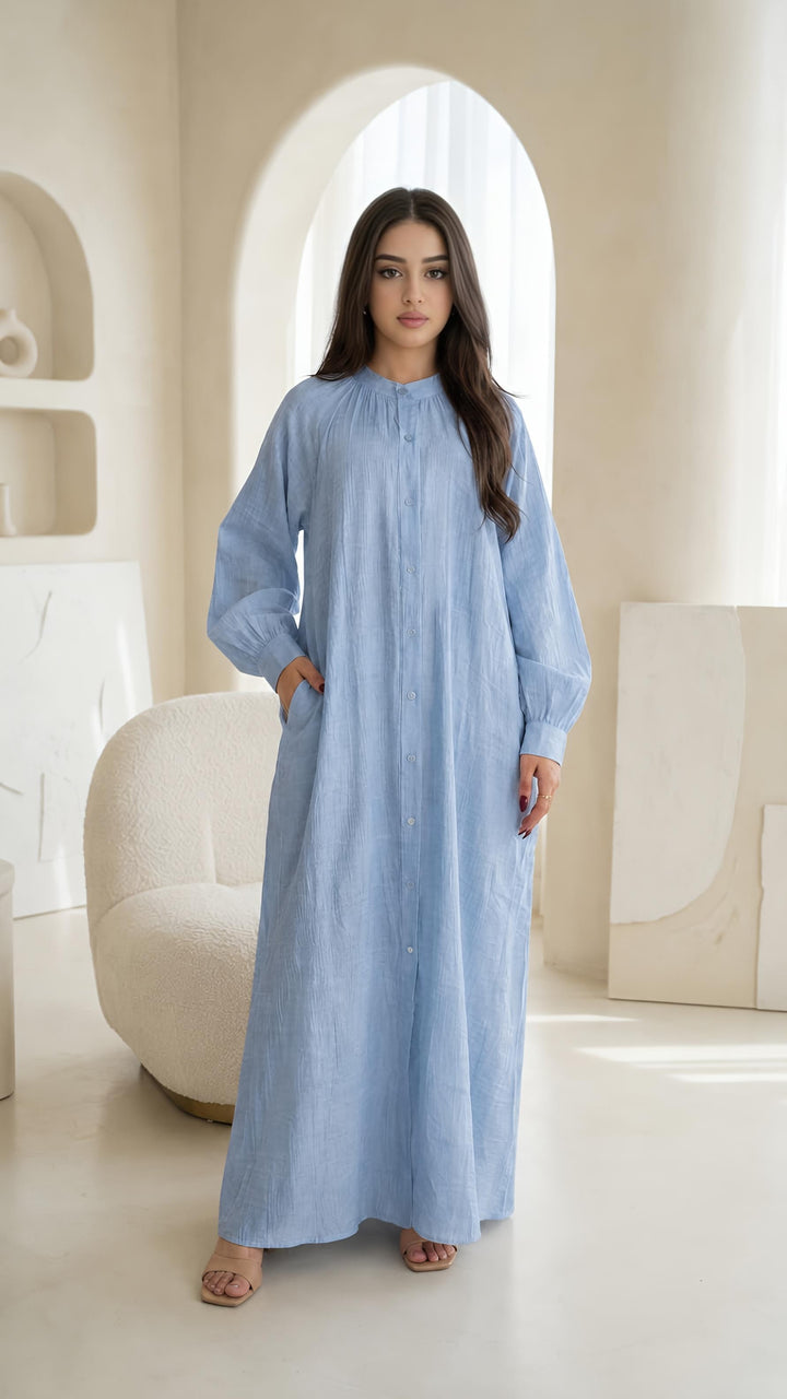 MH Viscose Floral Dress with Pockets, One Size UK 10-20, Dress Length 52 inches, Chest size 29,  Casual Womenswear Summer Maxi Basic Long Sleeve