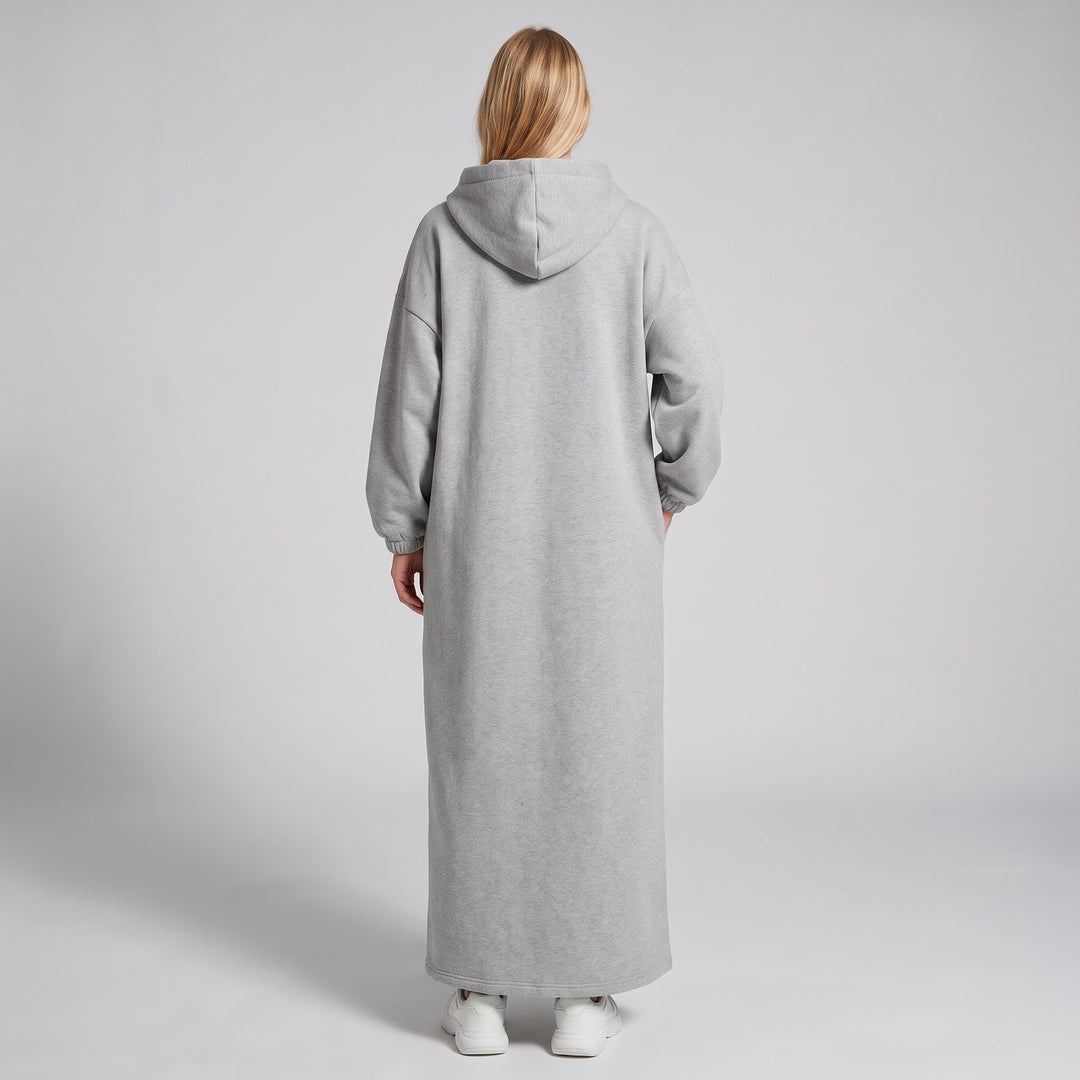 MH Full Length Hoodie with Pockets, One Size UK 10-18. Length 55 inches, Chest size 28 inches,  Casual Womenswear Long Sleeve