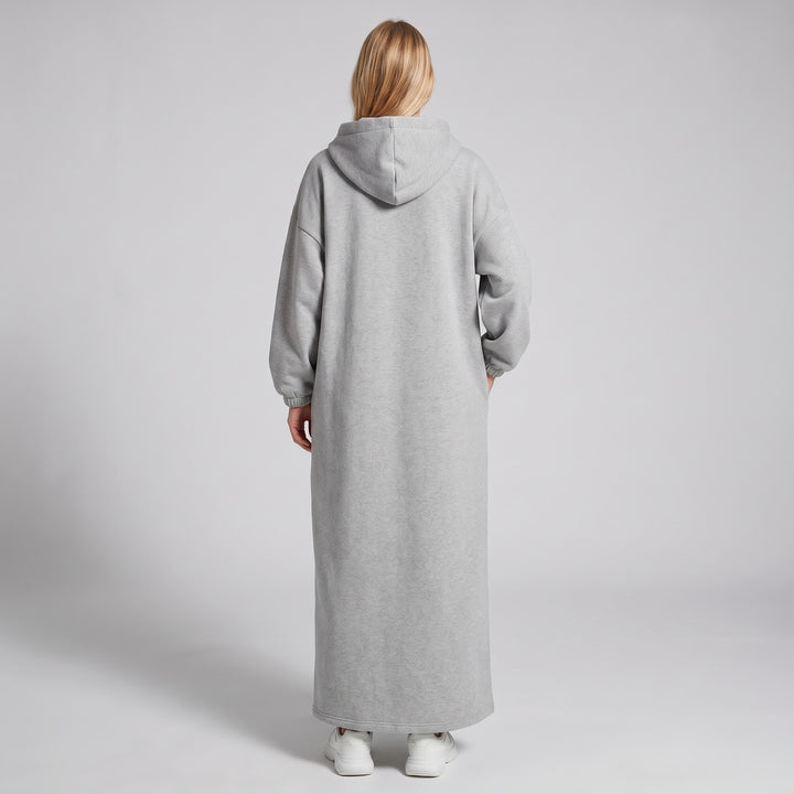 MH Full Length Hoodie with Pockets, One Size UK 10-18. Length 55 inches, Chest size 28 inches,  Casual Womenswear Long Sleeve
