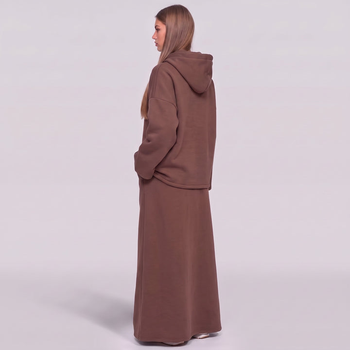 MH Fleece 55% Cotton Hoodie with Skirt & Pockets, One Size UK 10-20, Shirt length 29 inches & 26 inches chest, Skirt length 40 inches & 27 inches waist, Casual Soft Womenswear Everyday