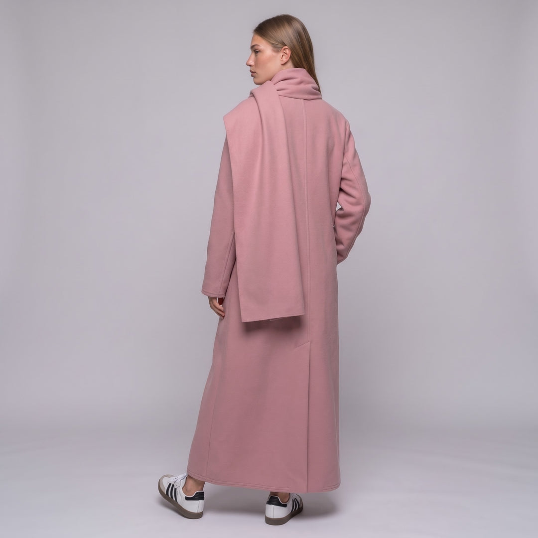 MH Long Coat with Scarf & Pockets, One Size UK 10-20, Length 50 inches & Chest 25 inches,