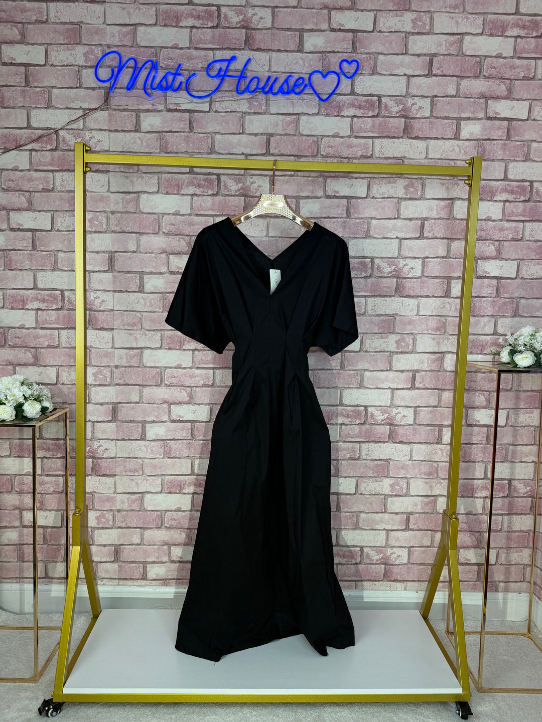 ALAYNA DRESS Mist House One Size UK 6- 14, LENGTH 54 INCHES, BUST SIZE 17 100 PERCENT COTTON