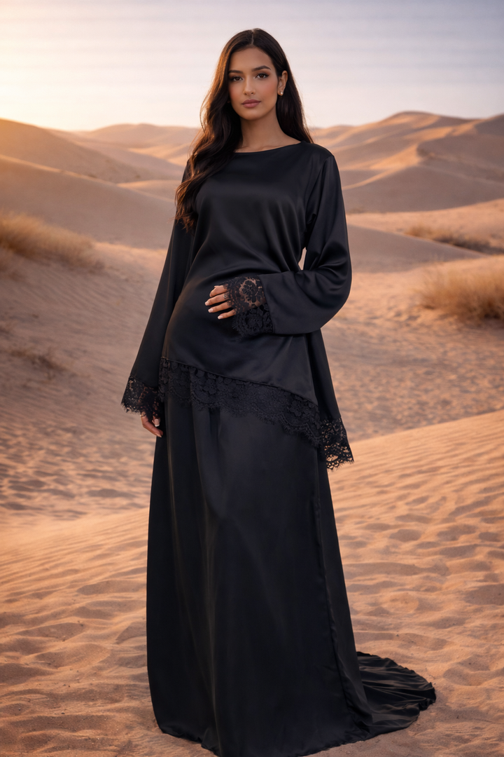 MH Premium Silk Satin Laced Detail Shirt with Skirt , One Size UK 8-16. shirt length 25 inches, Bust size 24 inches, trouser length 39 inches, hip size 22 inches. Casual Womenswear Summer Basic Long Sleeve Long Sleeve