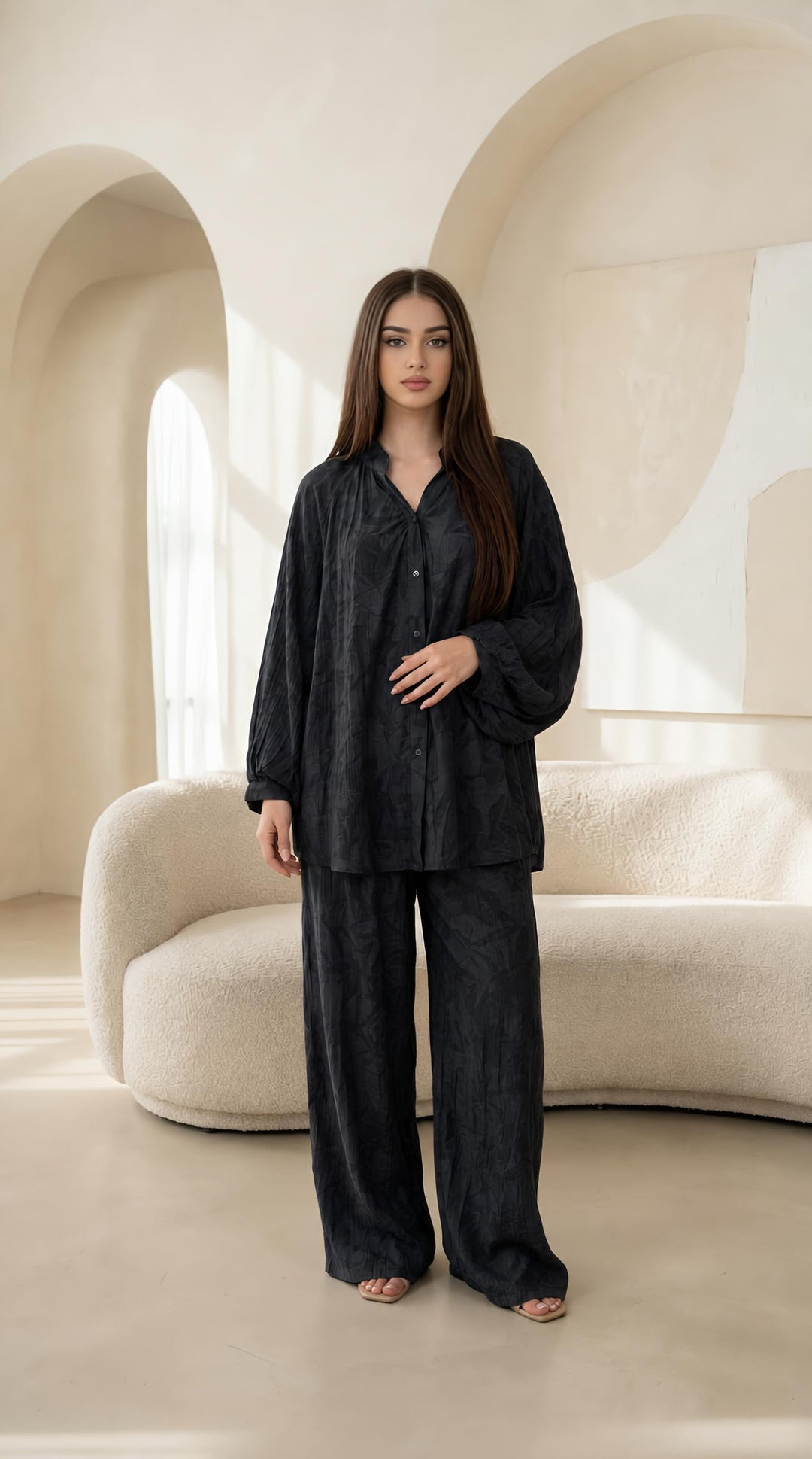 MH Viscose Printed Co-ord Set, One Size UK 8-16, Shirt length 31 inches, chest size 31 inches, trouser length 41 inches, waist 22 inches,