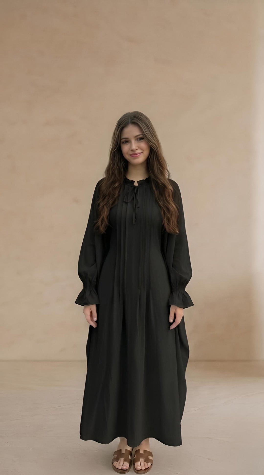 MH Batwing Dress with Inner Drawstring, One Size UK 8-20, Dress Length 53 inches, Chest Size 54 inches, Casual Womenswear Summer Maxi Long Sleeve