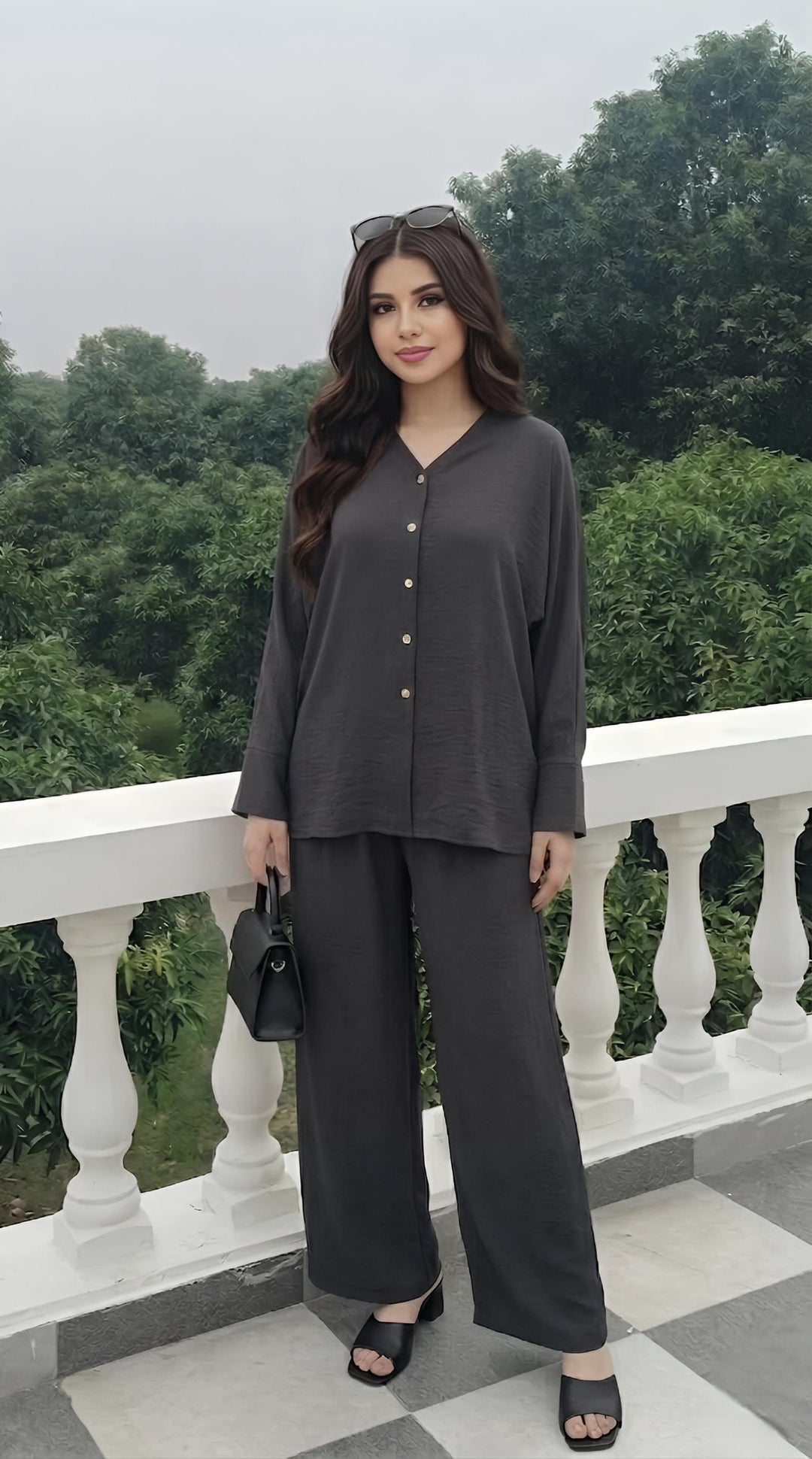 MH Viscose Batwing shirt with trouser with open button,One Size UK 8-16, Shirt length 28 inches, trouser length 40 inches, waist 22 inches