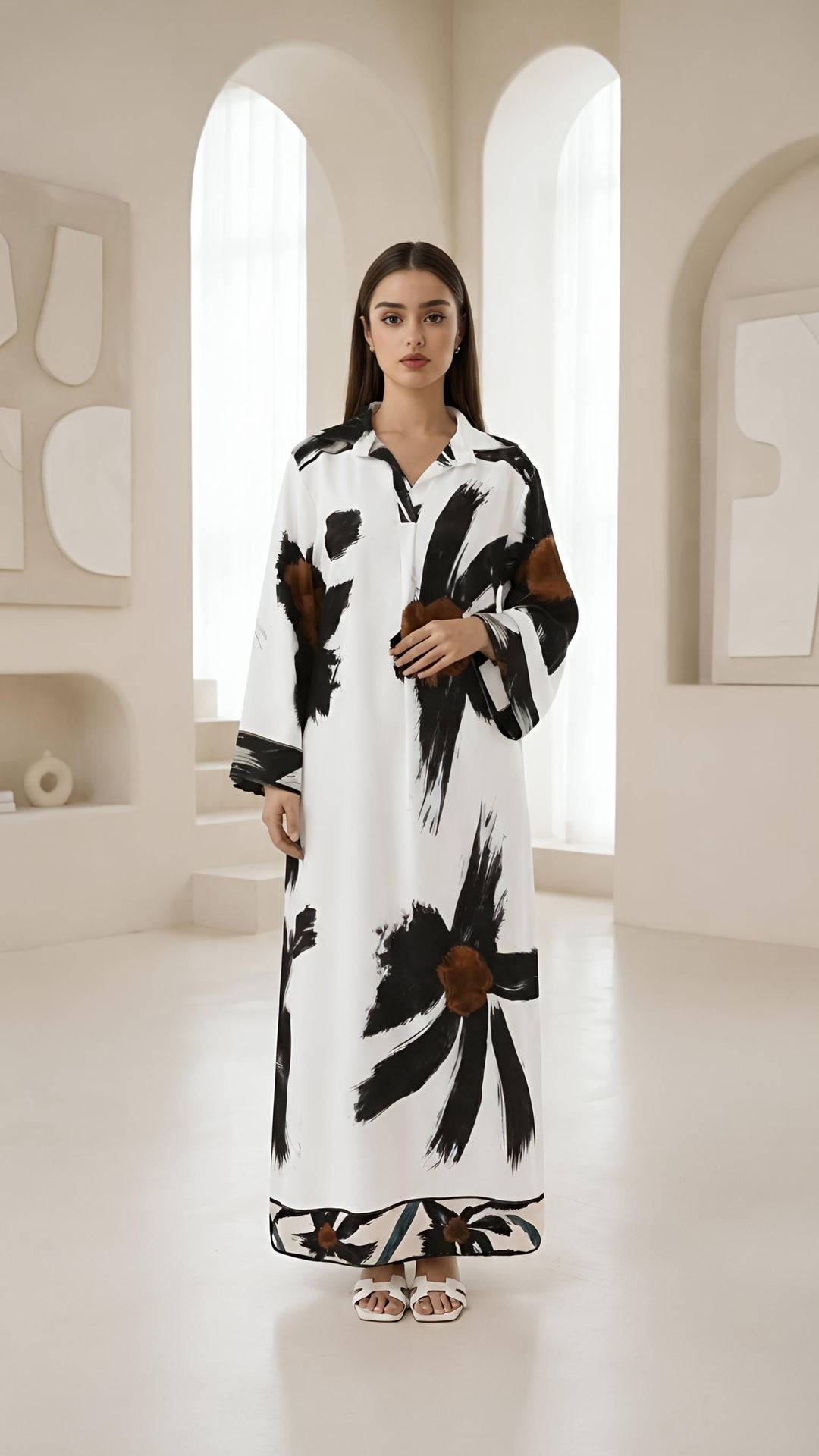 MH Women's Collared Floral Dresses, One Size UK 8-18/20, Dress Length 55 inches, Chest Size 24 inches,  Casual Womenswear Summer Maxi