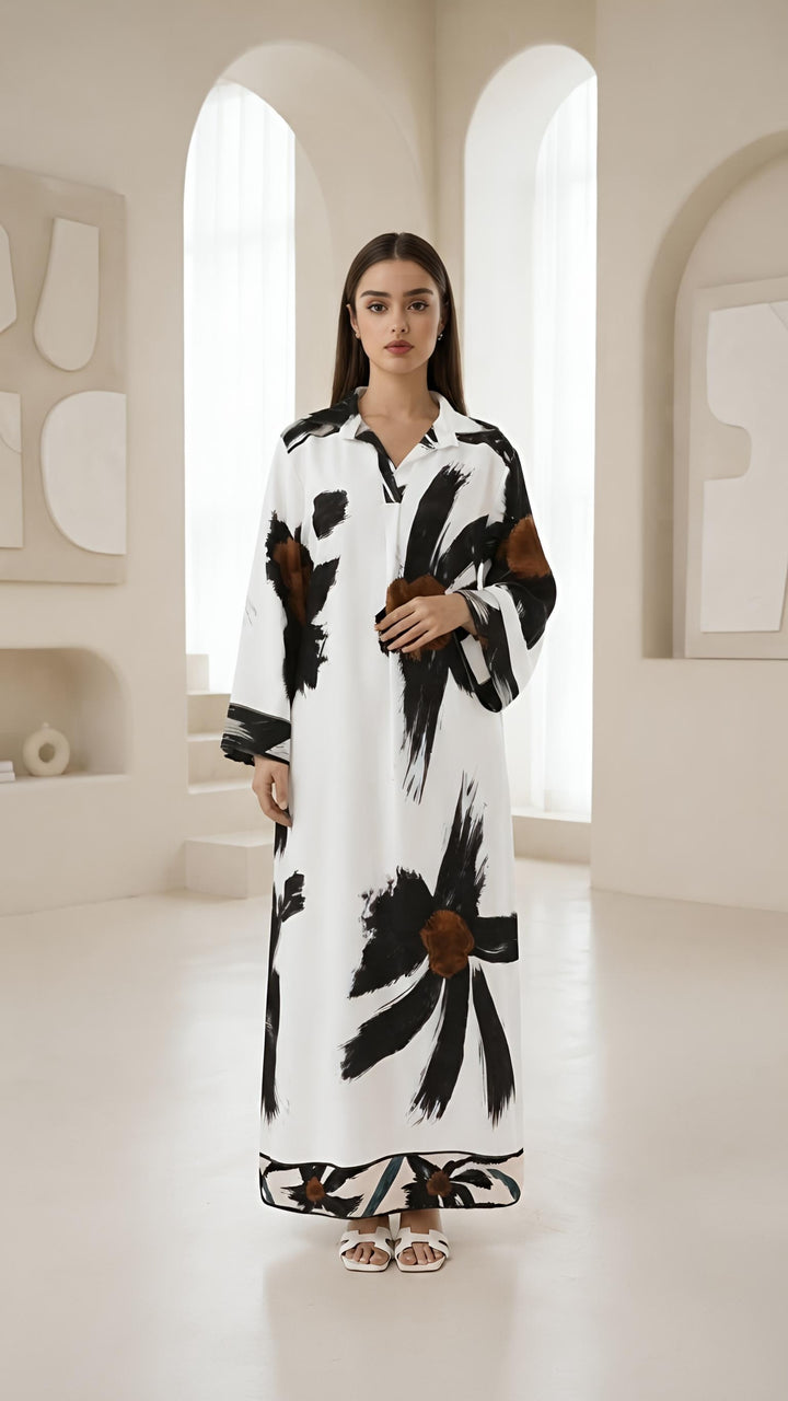 MH Women's Collared Floral Dresses, One Size UK 8-18/20, Dress Length 55 inches, Chest Size 24 inches,  Casual Womenswear Summer Maxi