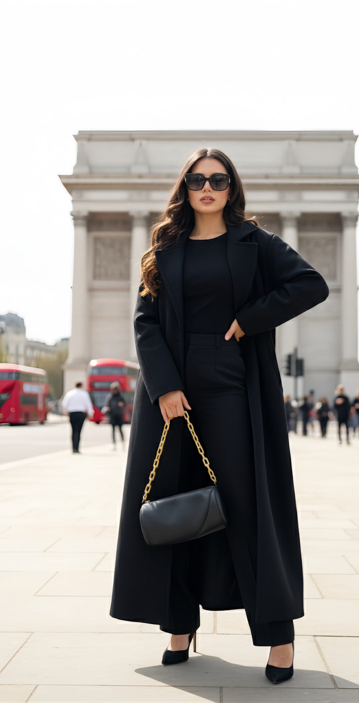 MIST HOUSE Trench Coat with Pockets Plus Size Womenswear Jackets Tops Outerwear Basic Long Sleeve (Uk One size 10 to 20)