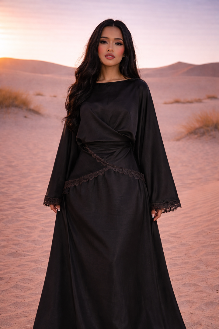 MH Silk Satin Laced Shirt with Skirt. One Size UK 8-16, Shirt length 29 inches, bust size 24 inches, skirt length 38 inches, Shirts Top Womenswear Basic Minimalist