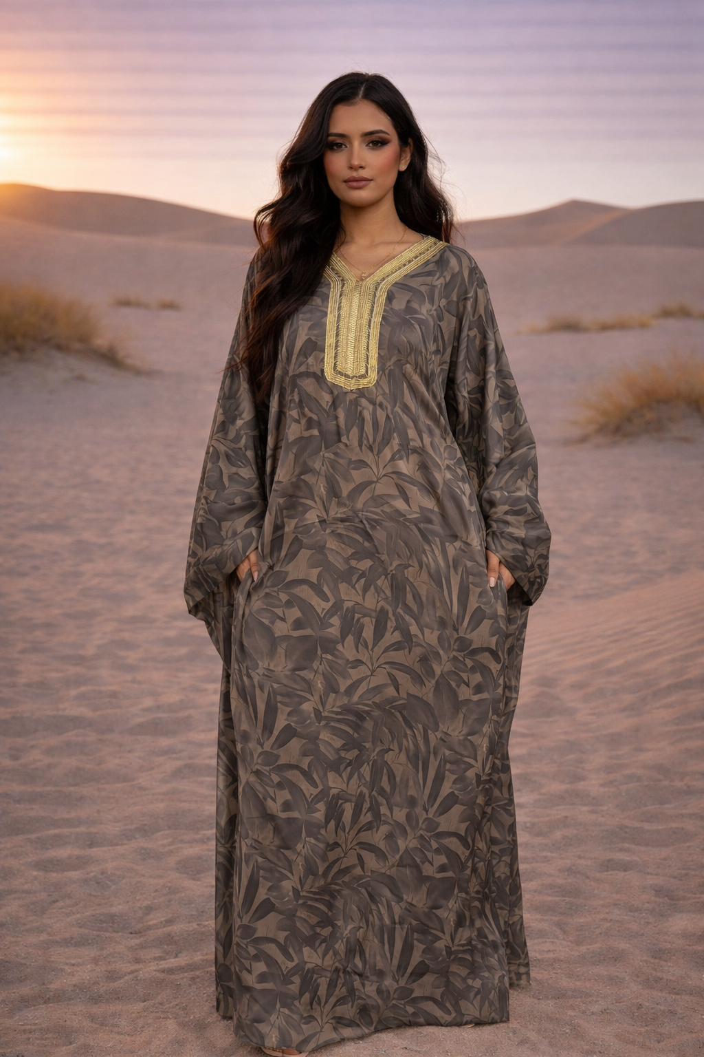 MH Darul Baida Kaftan/Abaya, One Size UK 10-22, Length 54 inches, Chest Size 32 inches Inner Adjustable Drawstring