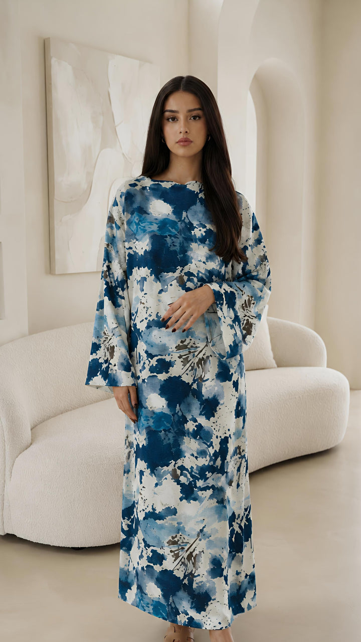 MH Floral Dress, One Size UK 10-20, Dress length 54 inches, chest size 26 inches Casual Womenswear Summer Long Sleeve