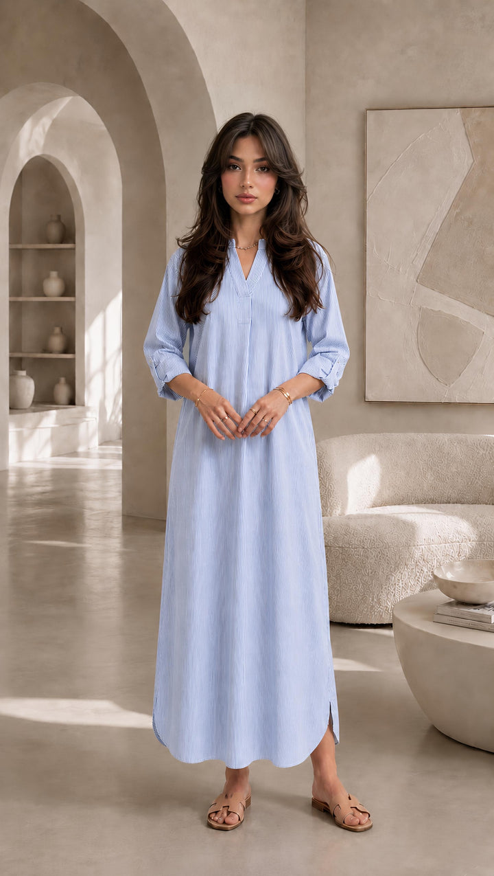 Lina Longline Shirt Dress for Women - One Size (UK 8-16), Length 52” - Womenswear, Top