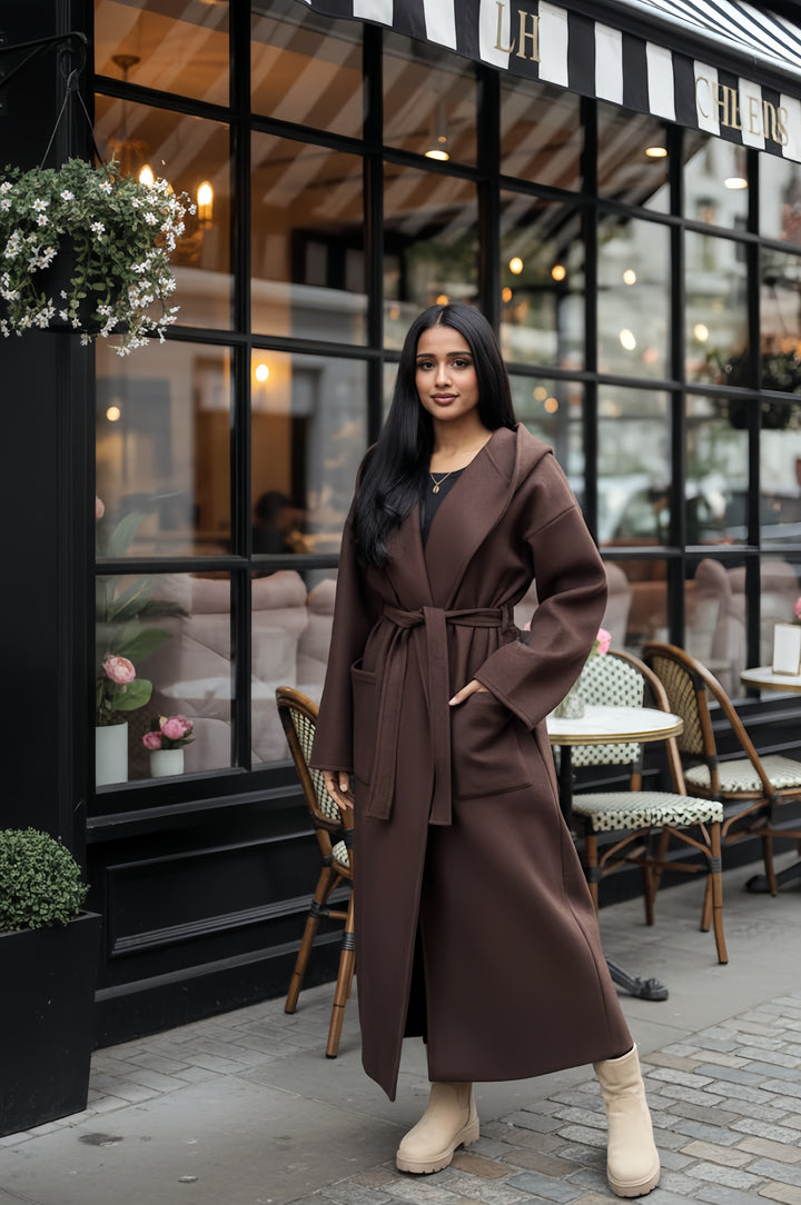 MH (MIA) Hoodie Long Coat with Pockets  One Size UK 10-20 Womenswear Outerwear