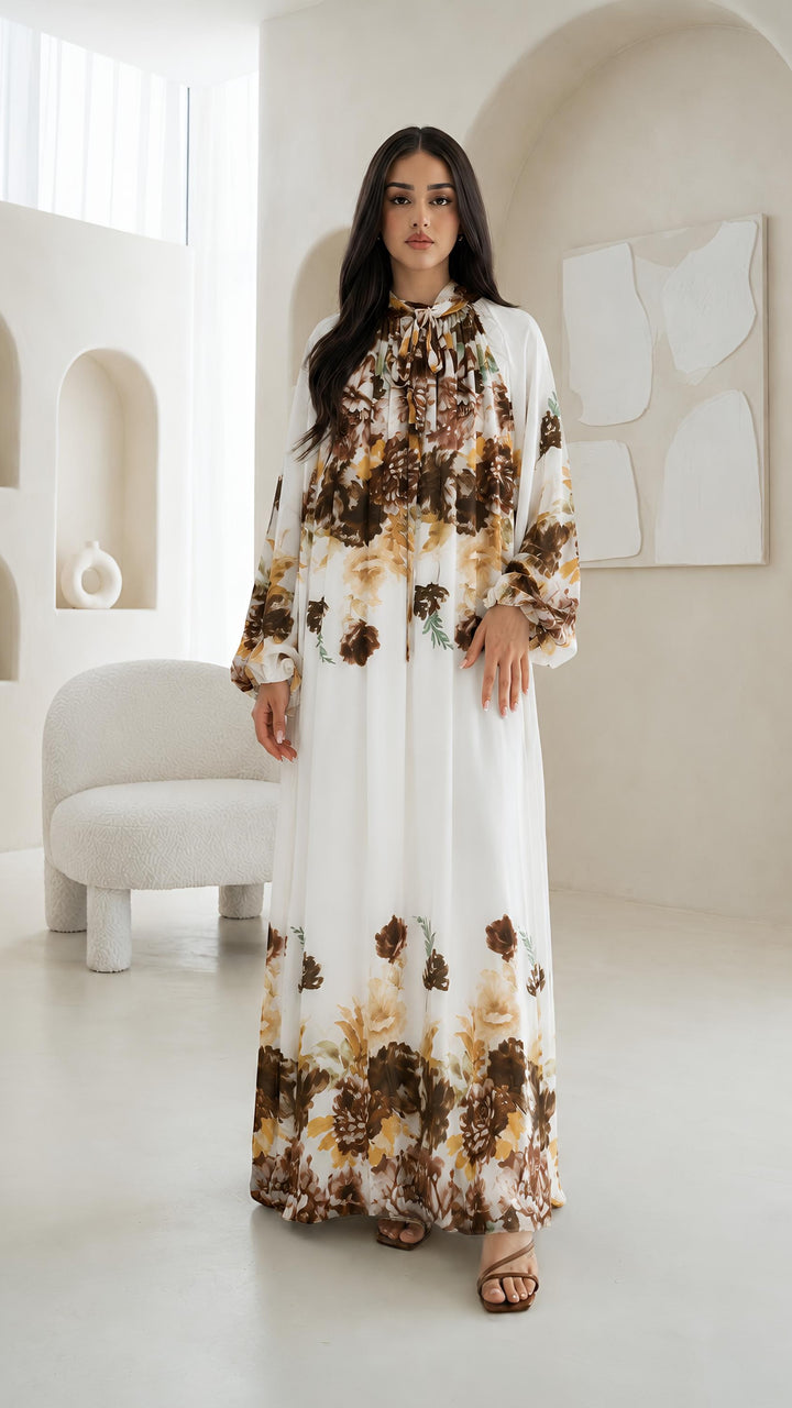 MH Chiffon Dress with Inner Lining One Size UK 10-20 Length 54 Inches Chest 26 Inches Elegant Flowing Design Casual Womenswear Summer Basic Long Sleeve Maxi