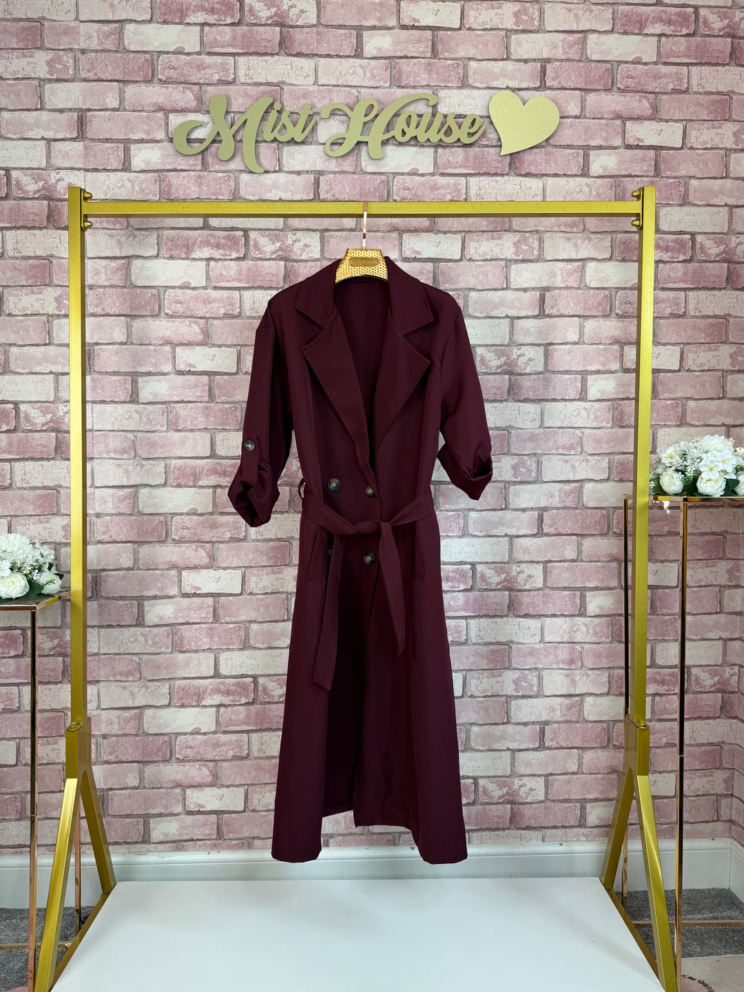 Mist House plain lightweight trench jacket coat button up casual coat Size 8-16, bust size 22 inches, length 45 inches Womenswear