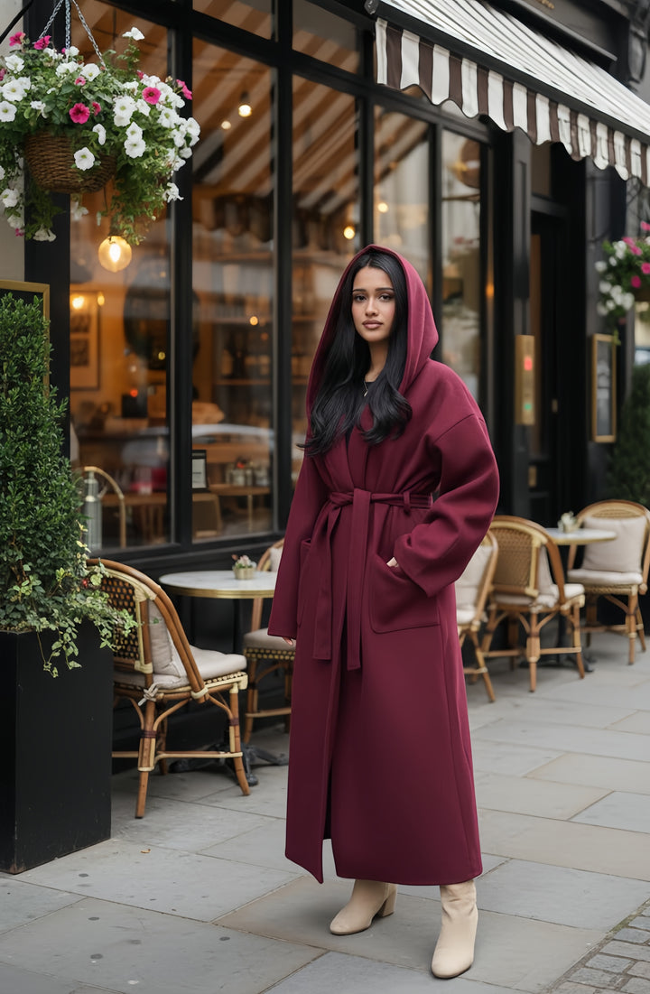 MH (MIA) Hoodie Long Coat with Pockets  One Size UK 10-20 Womenswear Outerwear