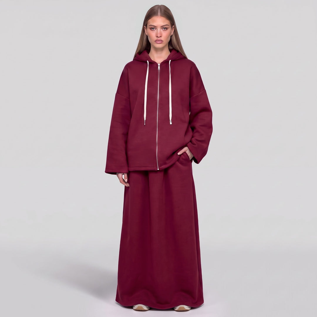 MH Fleece 55% Cotton Hoodie with Skirt & Pockets, One Size UK 10-20, Shirt length 29 inches & 26 inches chest, Skirt length 40 inches & 27 inches waist, Casual Soft Womenswear Everyday