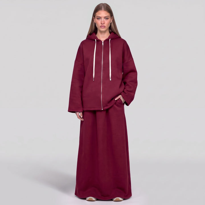 MH Fleece 55% Cotton Hoodie with Skirt & Pockets, One Size UK 10-20, Shirt length 29 inches & 26 inches chest, Skirt length 40 inches & 27 inches waist, Casual Soft Womenswear Everyday