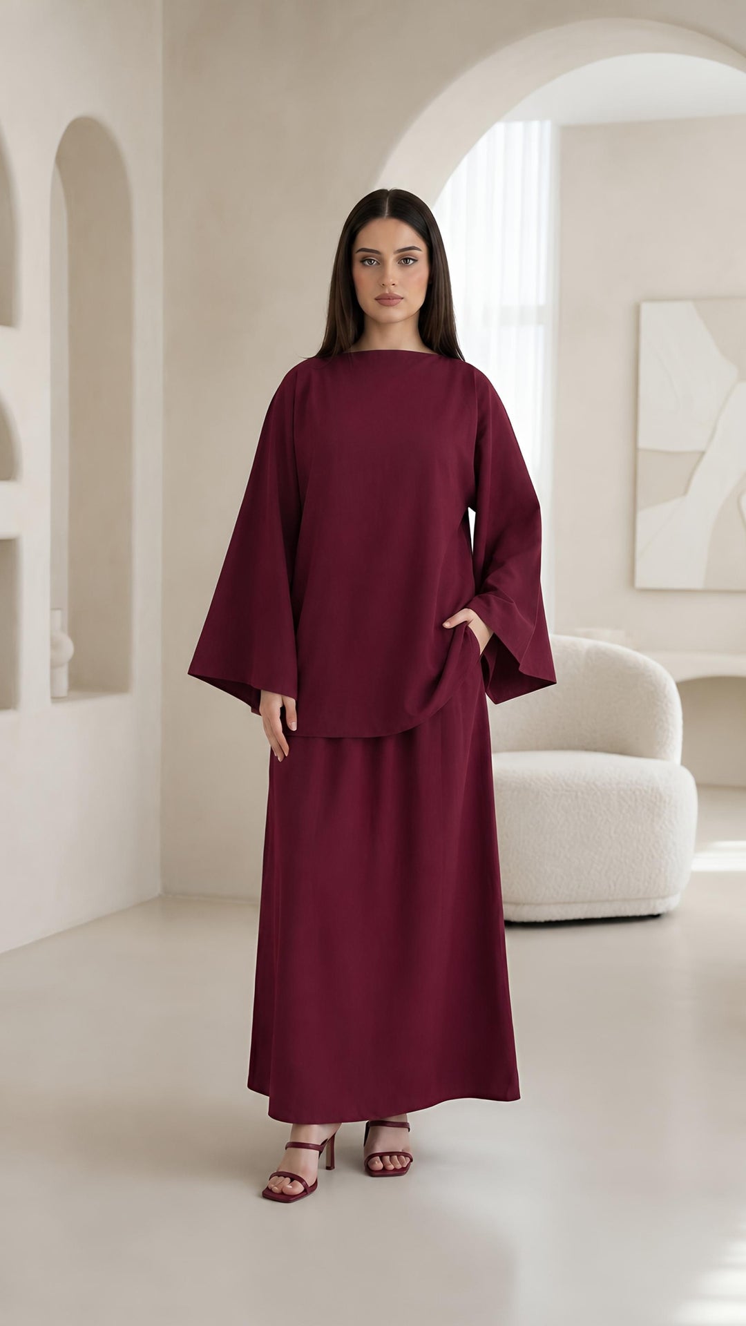 MH Premium Soft Viscose Flared Sleeves Shirt and Skirt with Pockets, One size UK 10-18, Shirt length 27 inches, chest 23 inches, trouser length 41 inches, waist 24 inches