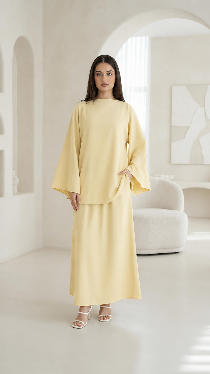 MH Premium Soft Viscose Flared Sleeves Shirt and Skirt with Pockets, One size UK 10-18, Shirt length 27 inches, chest 23 inches, trouser length 41 inches, waist 24 inches