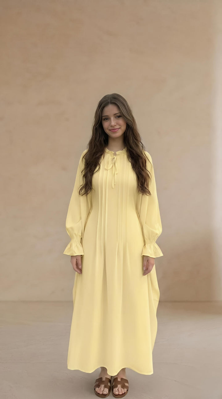 MH Batwing Dress with Inner Drawstring, One Size UK 8-20, Dress Length 53 inches, Chest Size 54 inches, Casual Womenswear Summer Maxi Long Sleeve