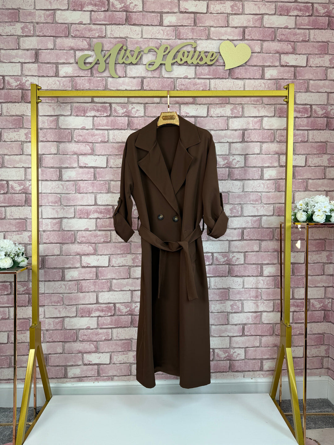 Mist House plain lightweight trench jacket coat button up casual coat Size 8-16, bust size 22 inches, length 45 inches Womenswear