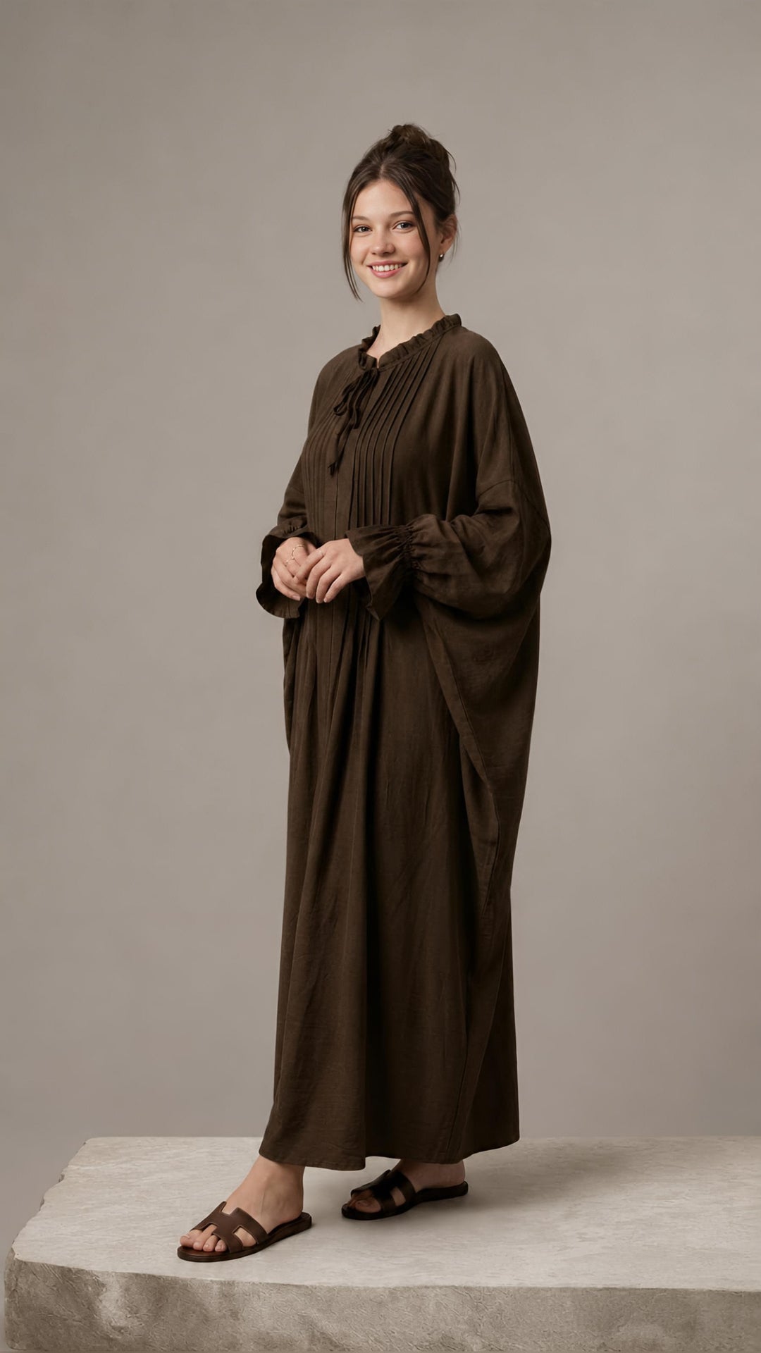 MH Batwing Dress with Inner Drawstring, One Size UK 8-20, Dress Length 53 inches, Chest Size 54 inches, Casual Womenswear Summer Maxi Long Sleeve