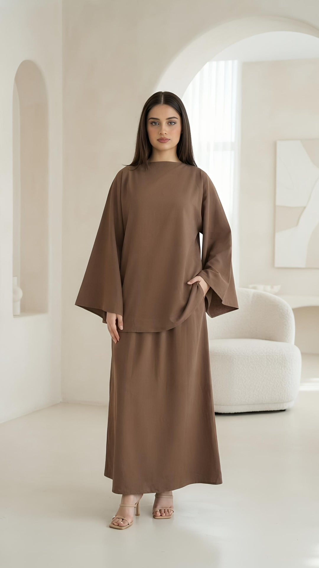 MH Premium Soft Viscose Flared Sleeves Shirt and Skirt with Pockets, One size UK 10-18, Shirt length 27 inches, chest 23 inches, trouser length 41 inches, waist 24 inches