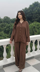 MH Viscose Batwing shirt with trouser with open button