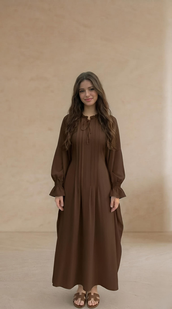 MH Batwing Dress with Inner Drawstring, One Size UK 8-20, Dress Length 53 inches, Chest Size 54 inches, Casual Womenswear Summer Maxi Long Sleeve