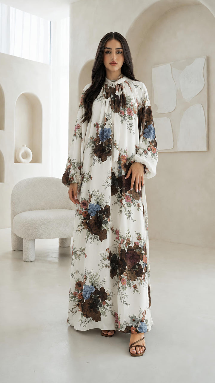 MH Chiffon Dress with Inner Lining One Size UK 10-20 Length 54 Inches Chest 26 Inches Elegant Flowing Design Casual Womenswear Summer Basic Long Sleeve Maxi