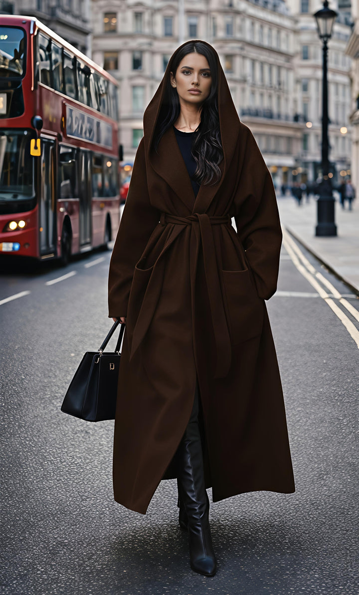 MH (MIA) Hoodie Long Coat with Pockets  One Size UK 10-20 Womenswear Outerwear