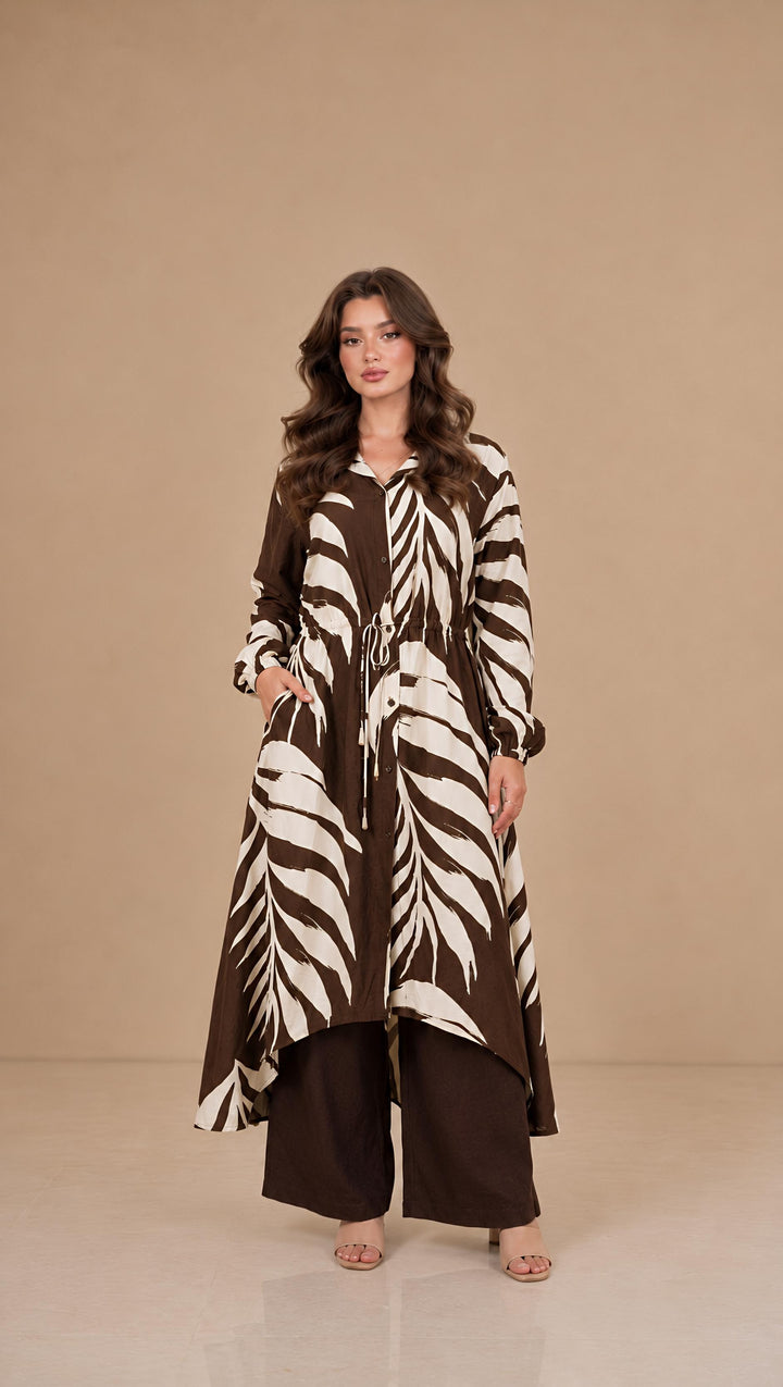 MH Co-ord Set with Pockets, one Size UK 8-16/18, Shirt front length 41 inches and back 50 inches, chest 22 inches, trouser length 40inches, waist 22 inches,