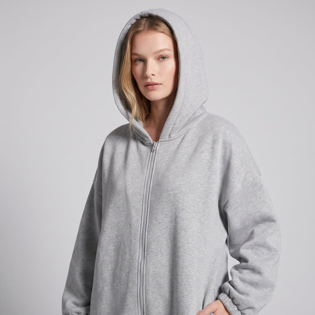 MH Full Length Hoodie with Pockets, One Size UK 10-18. Length 55 inches, Chest size 28 inches,  Casual Womenswear Long Sleeve