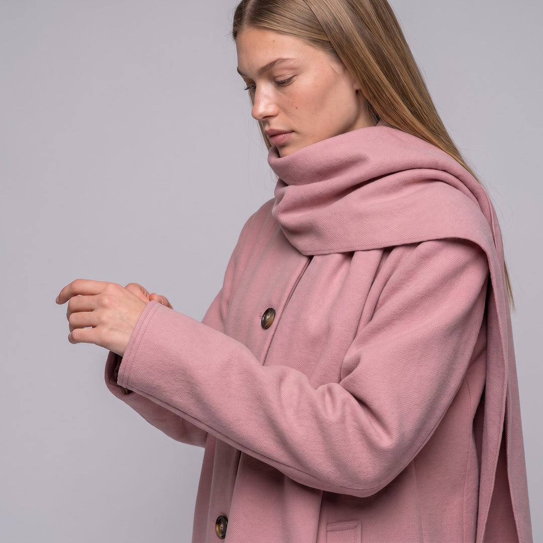 MH Long Coat with Scarf & Pockets, One Size UK 10-20, Length 50 inches & Chest 25 inches,