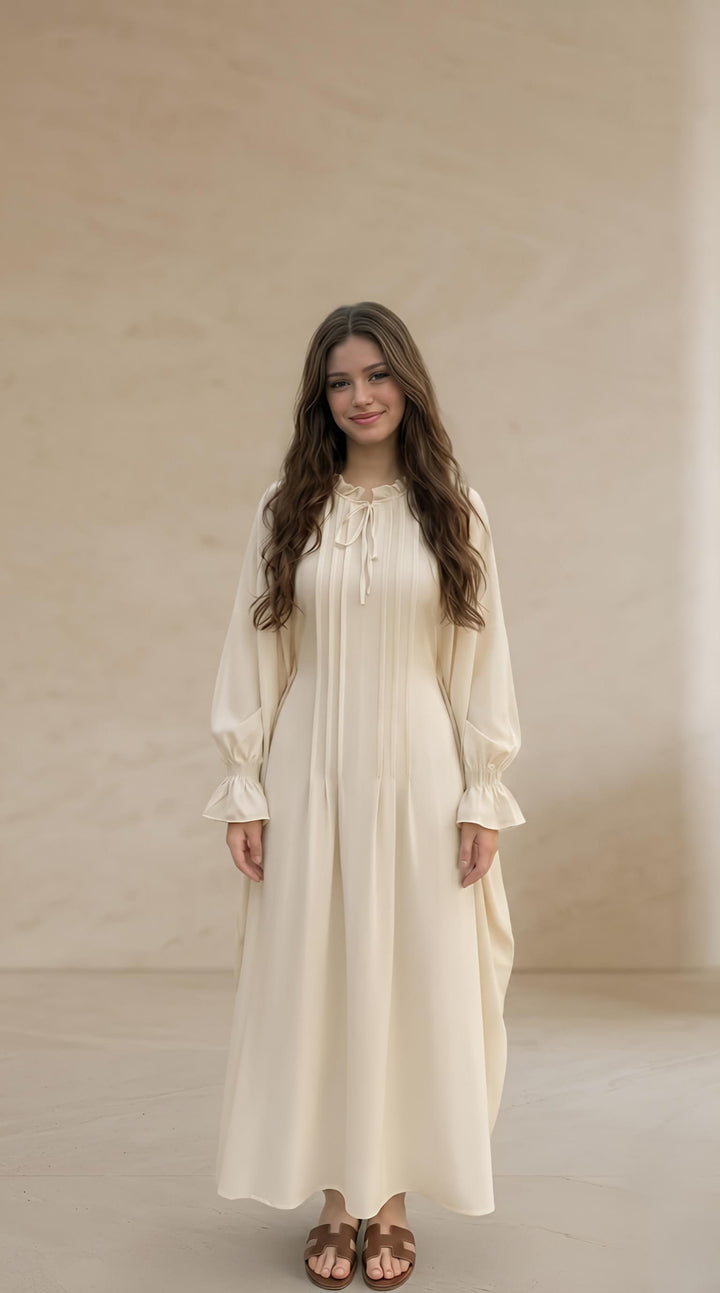 MH Batwing Dress with Inner Drawstring, One Size UK 8-20, Dress Length 53 inches, Chest Size 54 inches, Casual Womenswear Summer Maxi Long Sleeve