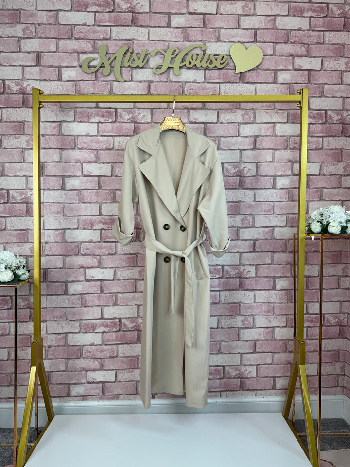 Mist House plain lightweight trench jacket coat button up casual coat Size 8-16, bust size 22 inches, length 45 inches Womenswear