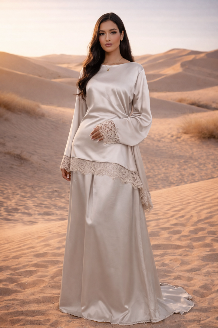 MH Premium Silk Satin Laced Detail Shirt with Skirt , One Size UK 8-16. shirt length 25 inches, Bust size 24 inches, trouser length 39 inches, hip size 22 inches. Casual Womenswear Summer Basic Long Sleeve Long Sleeve