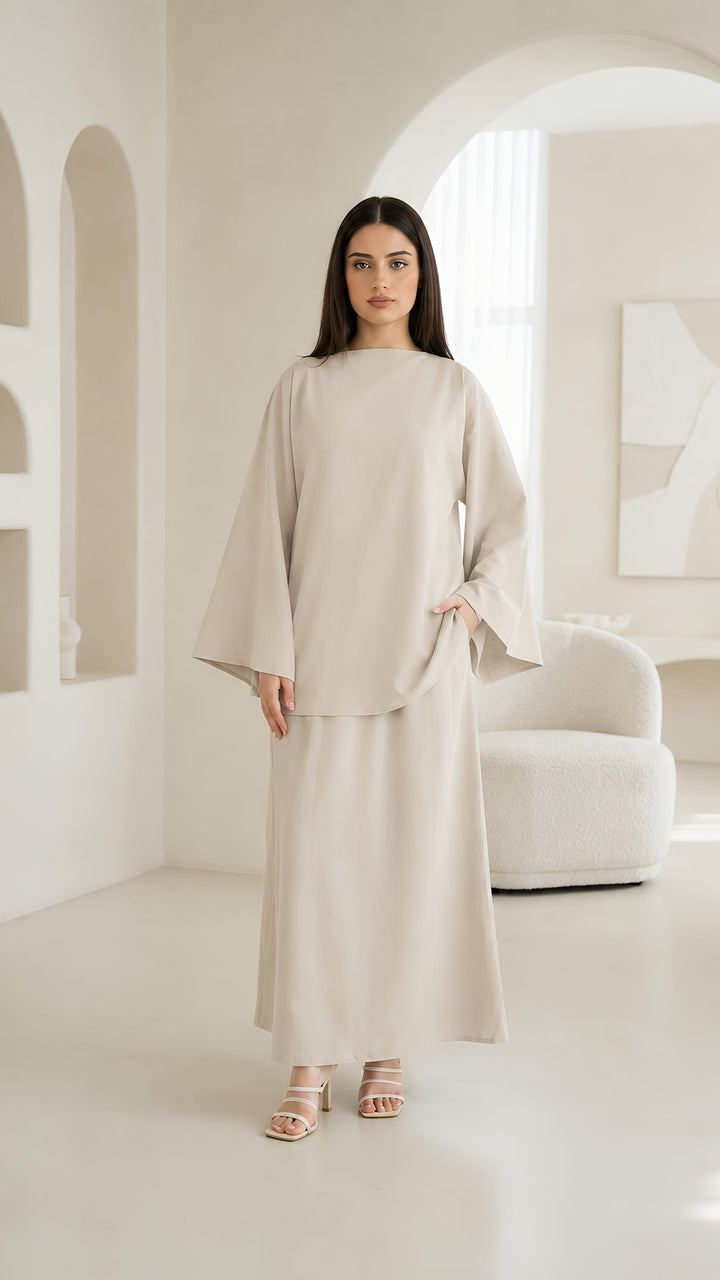 MH Premium Soft Viscose Flared Sleeves Shirt and Skirt with Pockets, One size UK 10-18, Shirt length 27 inches, chest 23 inches, trouser length 41 inches, waist 24 inches