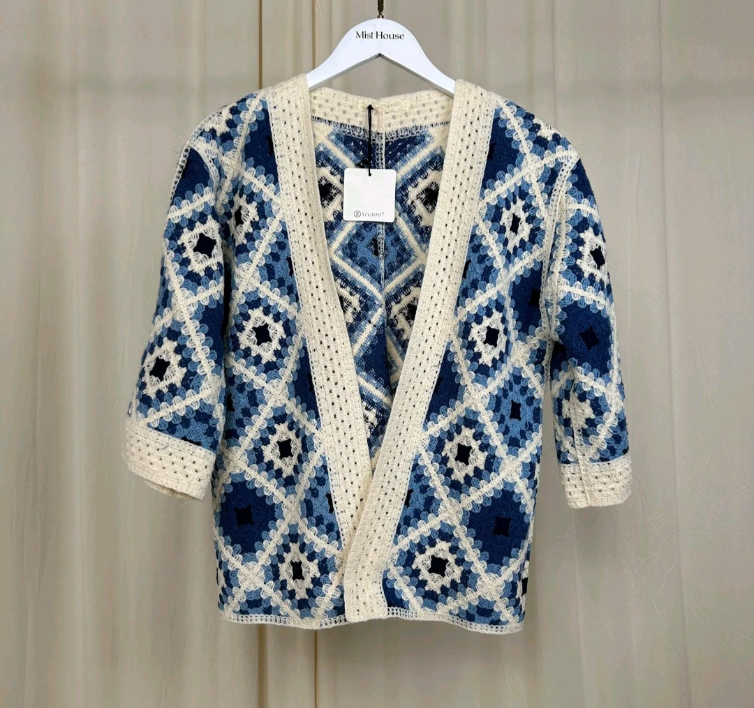 MH Viral Crochet Cardigan, One Size UK 8-18, Length 25 inches, chest size 22 inches Knitwear Womenswear Tops Knitting
