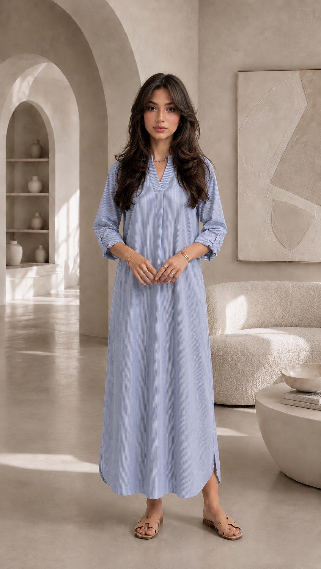 Lina Longline Shirt Dress for Women - One Size (UK 8-16), Length 52” - Womenswear, Top
