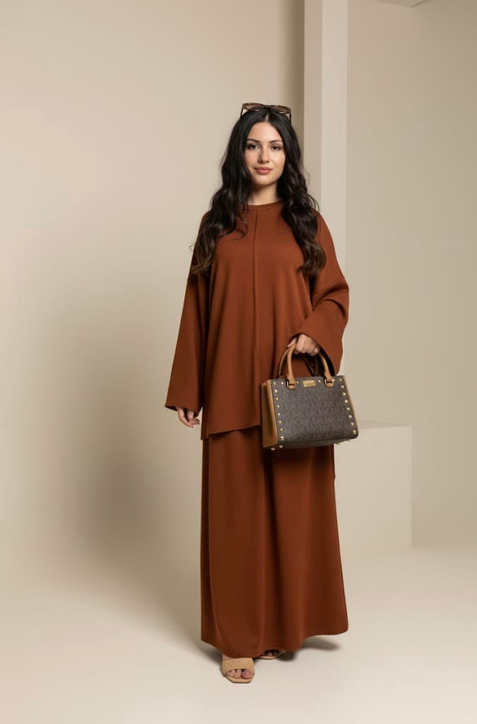 Layla Coord Skirt Set- One Size (UK 10-20), Premium Quality, Comfy, Cozy & Elegant Womenswear Casual Basic Long Sleeve