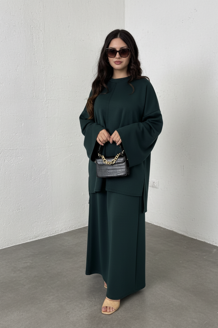 Layla Coord Skirt Set- One Size (UK 10-20), Premium Quality, Comfy, Cozy & Elegant Womenswear Casual Basic Long Sleeve