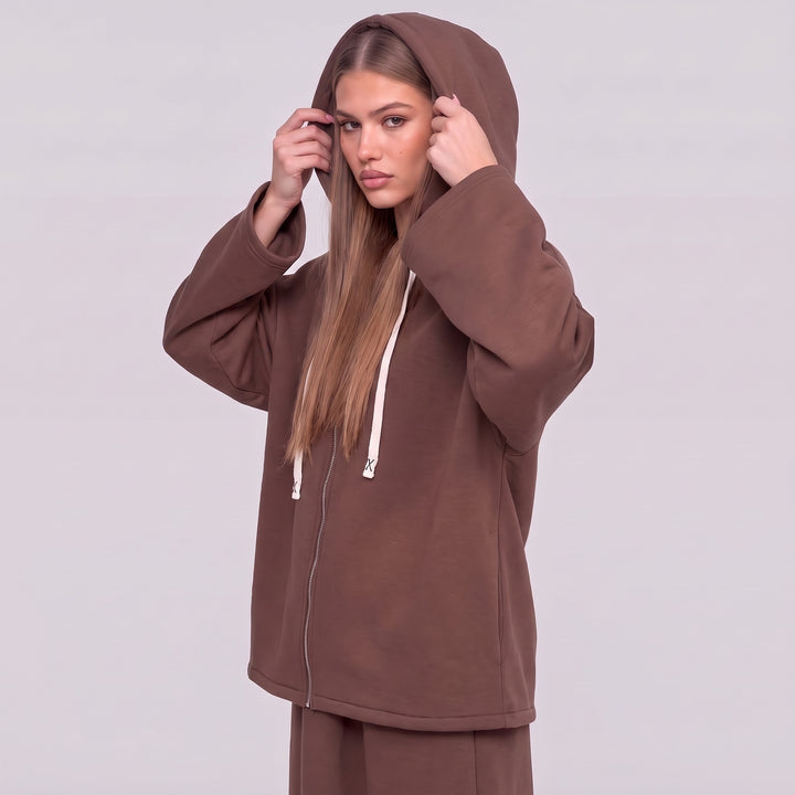 MH Fleece 55% Cotton Hoodie with Skirt & Pockets, One Size UK 10-20, Shirt length 29 inches & 26 inches chest, Skirt length 40 inches & 27 inches waist, Casual Soft Womenswear Everyday