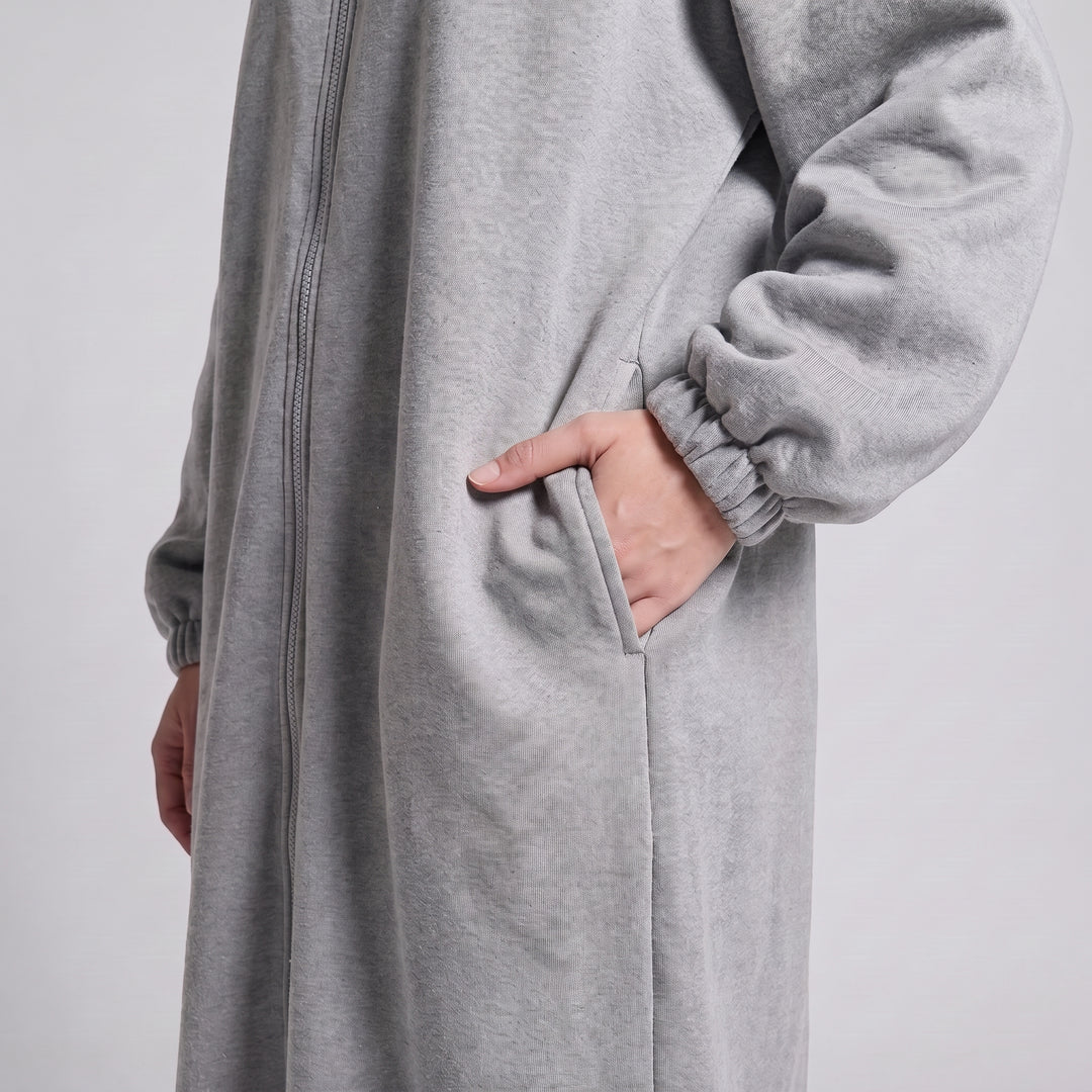 MH Full Length Hoodie with Pockets, One Size UK 10-18. Length 55 inches, Chest size 28 inches,  Casual Womenswear Long Sleeve