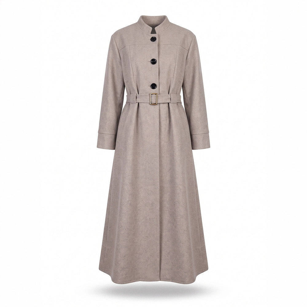 MH Wool Blend Jacket with Belt, One Size UK 10-18, Length 50 inches & Chest 25 inches Tops Womenswear
