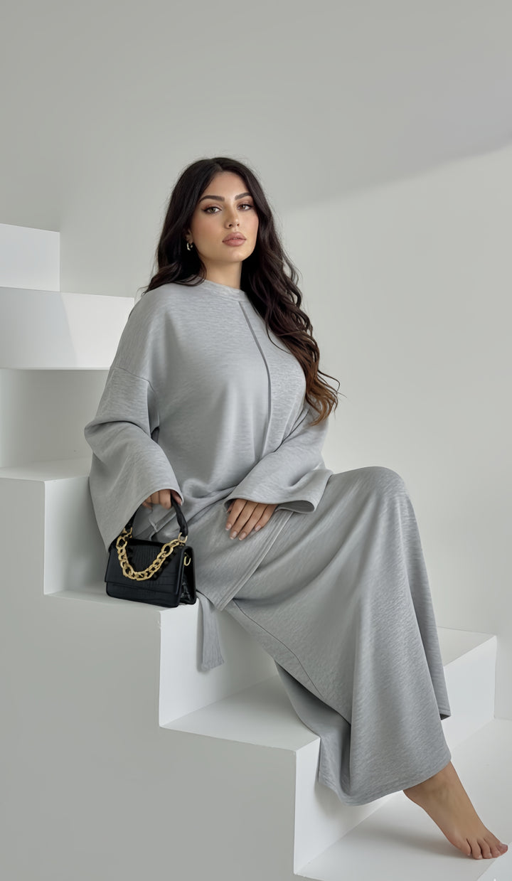 Layla Coord Skirt Set- One Size (UK 10-20), Premium Quality, Comfy, Cozy & Elegant Womenswear Casual Basic Long Sleeve