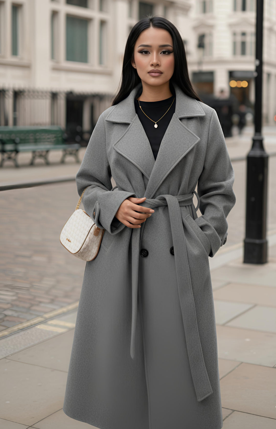 Mist House Premium Trench Coat-Double Lined With Pockets & Button on Sleeves One Size UK 6-16, 41 inches long Womenswear Outerwear Basic